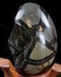 Septarian Dragon Egg Geode - Black Calcite Crystals #33986-4